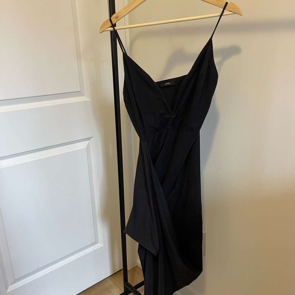 Elegant Asymmetrical Black Dress